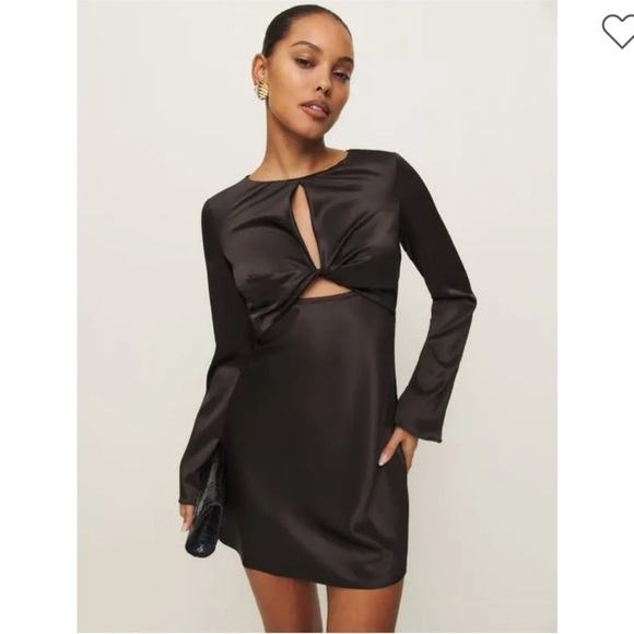 Reformation Natalina cut out brown Long Sleeve Dress - Picture 1 of 8
